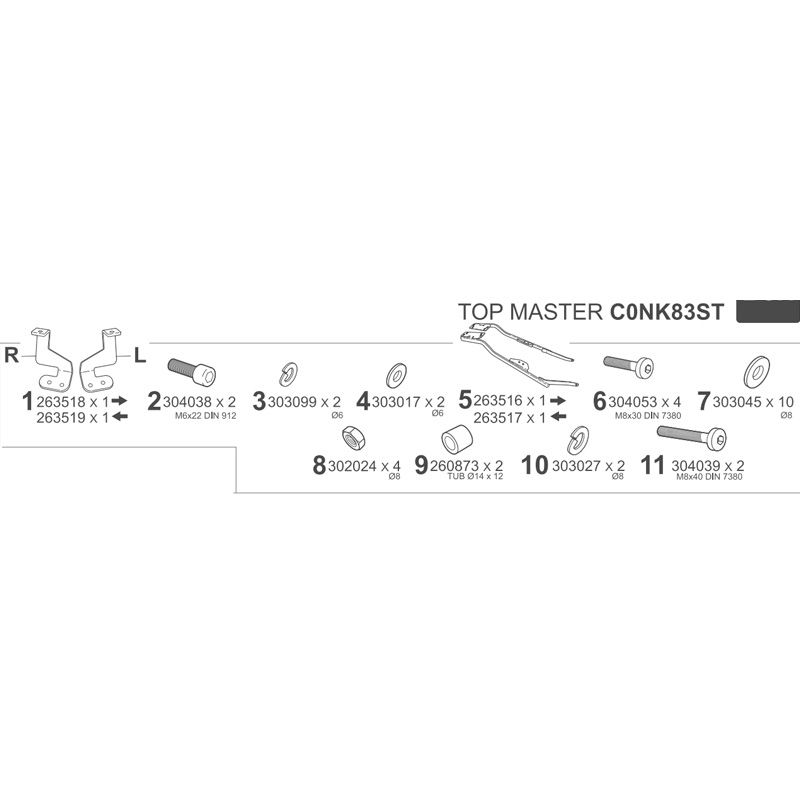 KIT DE FIJACIÓN POSTERIOR SHAD C0NK83ST CFMOTO 800 NK/SPORT/ADVANCED