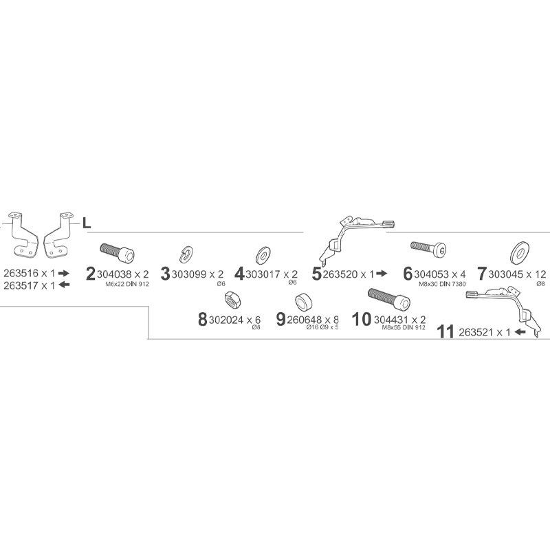 KIT DE FIJACION MALETAS LATERALES SHAD 3P C0NK83IF CFMOTO 800 NK/SPORT/ADVANCED