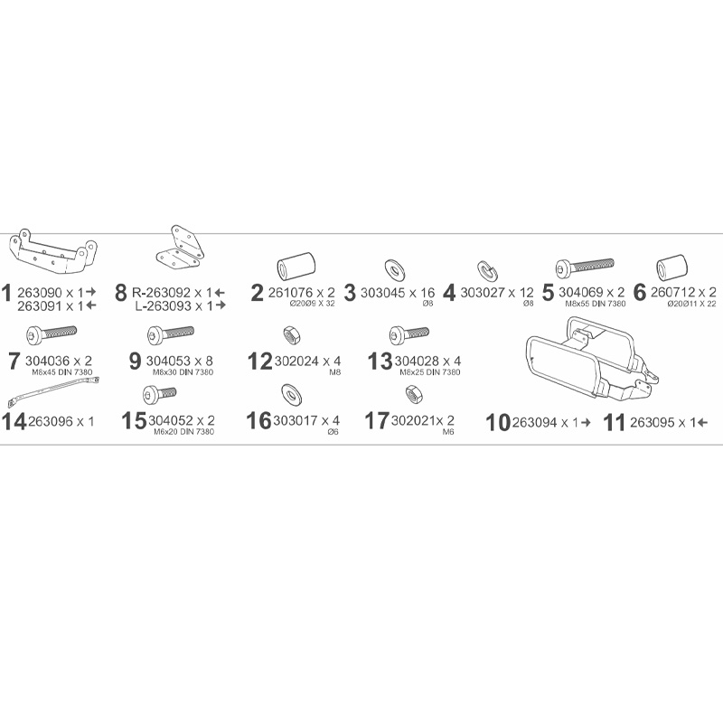 KIT DE FIJACION MALETAS LATERALES SHAD 4P C0MT814P CFMOTO 800 MT