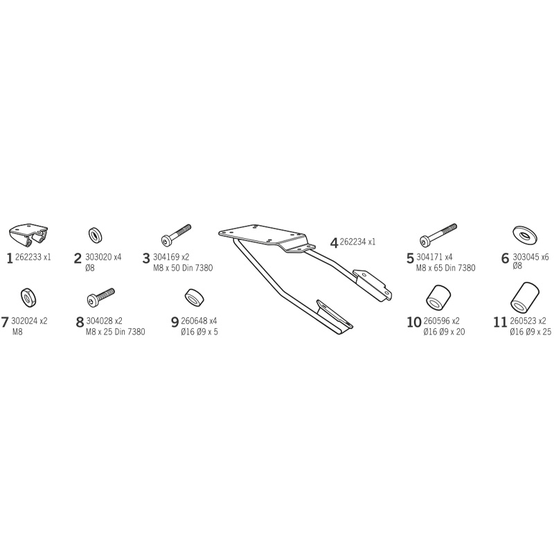 KIT DE FIJACIÓN POSTERIOR SHAD W0G317ST BMW G310 R
