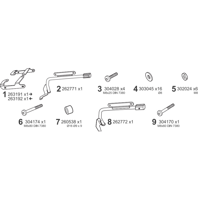 KIT DE FIJACION MALETAS LATERALES SHAD 3P H0NC72IF HONDA NC750 X/NC750 S