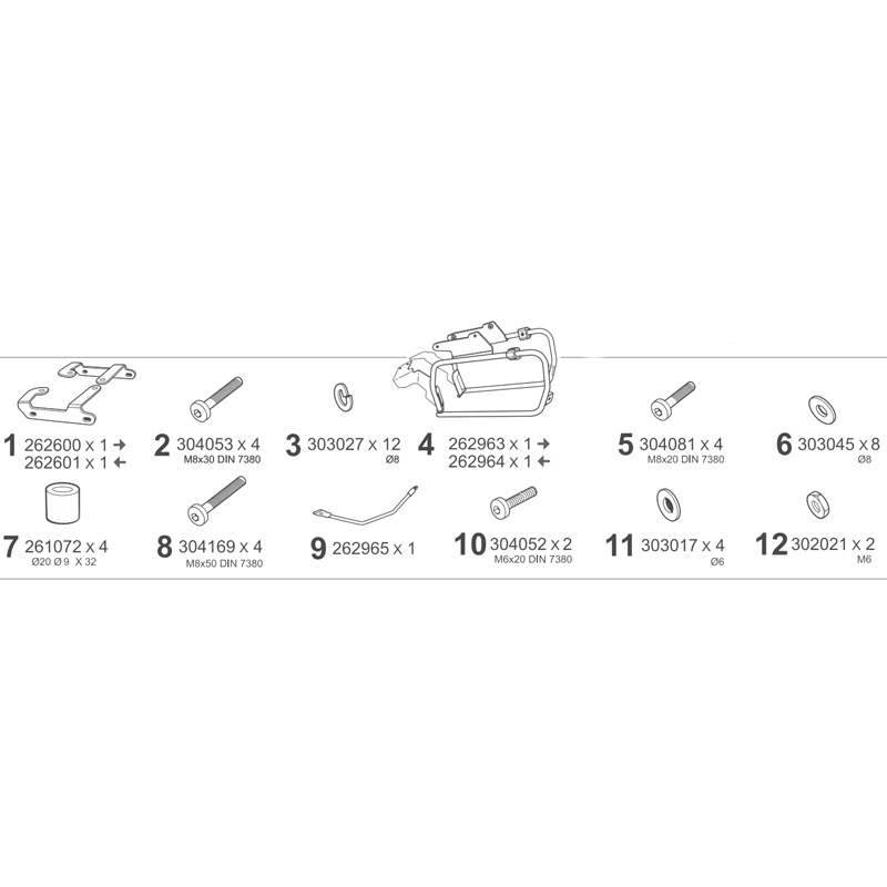 KIT DE FIJACION MALETAS LATERALES SHAD 4P H0NC714P HONDA NC750 X