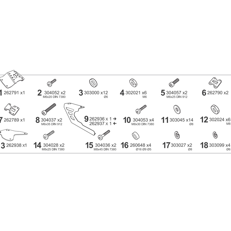 KIT DE FIJACIÓN POSTERIOR SHAD Y0TC91ST YAMAHA TRACER 900/900GT