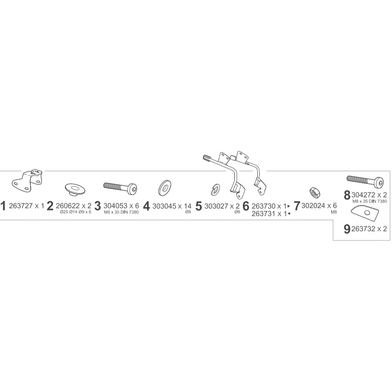 KIT DE FIJACION MALETAS LATERALES SHAD 3P Y0MT75IF YAMAHA MT 07