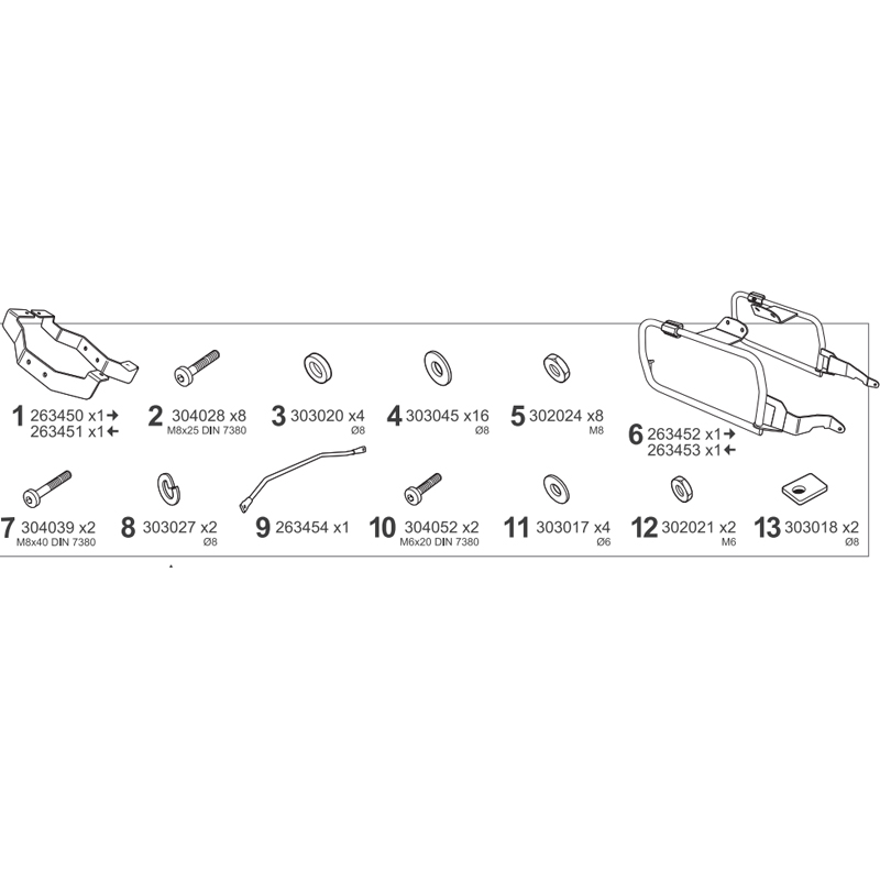 KIT DE FIJACION MALETAS LATERALES SHAD 4P V0DS944P VOGE 900DSX | Fijaciones Maletas de moto | %brands%