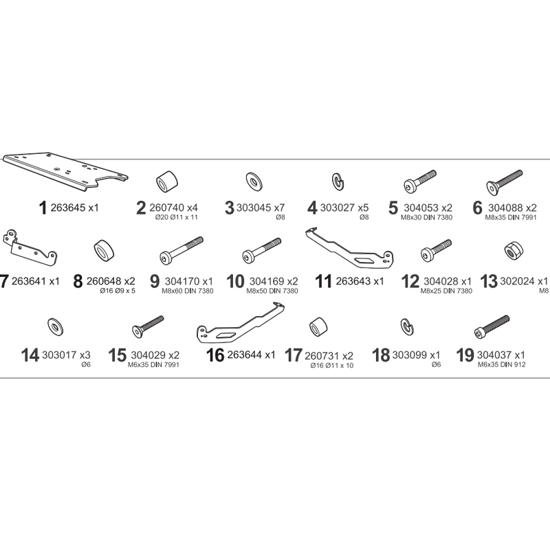 KIT DE FIJACION POSTERIOR SHAD Z0FL75ST ZONTES F703