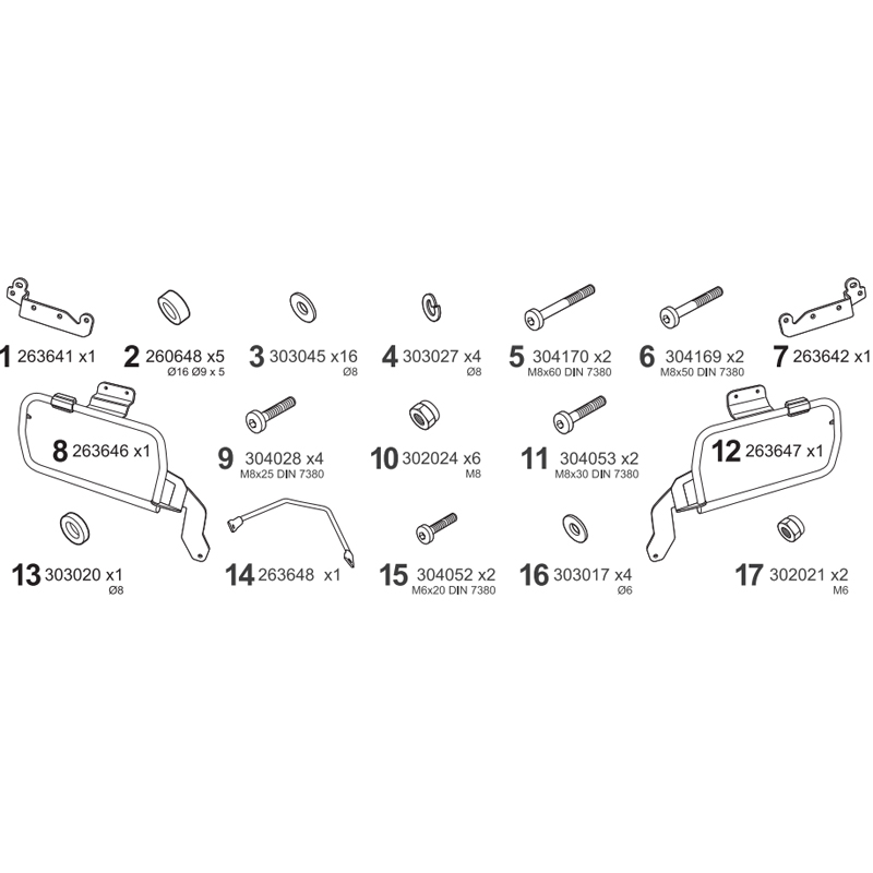 KIT DE FIJACION MALETAS LATERALES SHAD 4P Z0FL754P ZONTES F703