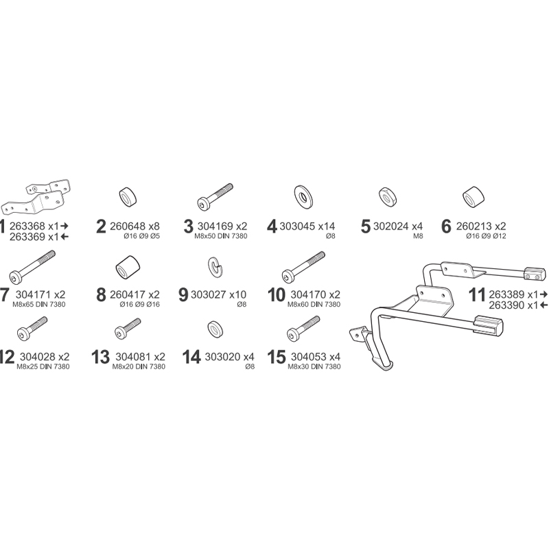 KIT DE FIJACION MALETAS LATERALES SHAD 3P B0TR73IF BENELLI TRK 702