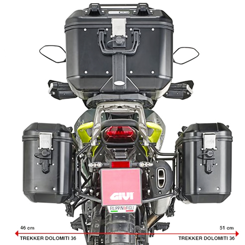 KIT DE FIJACION MALETAS LATERALES GIVI PL8717 BENELLI TRK 702/QJMOTOR SRT 700 SX | Fijaciones Maletas de moto | %brands%