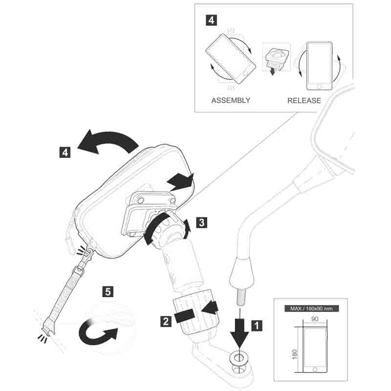 KIT SOPORTE UNIVERSAL SHAD SG75 180 X 90 MM X0SG76