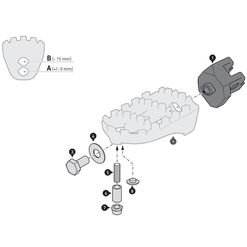 KIT REPOSAPIES SW-MOTECH ION APRILIA TUAREG 660 FRS.13.011.10200/S