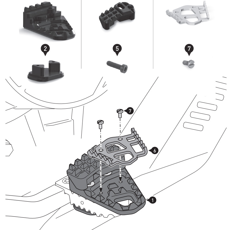 EXTENSION PEDAL DE FRENO SW-MOTECH APRILIA TUAREG 660 FBE.13.849.10000/B