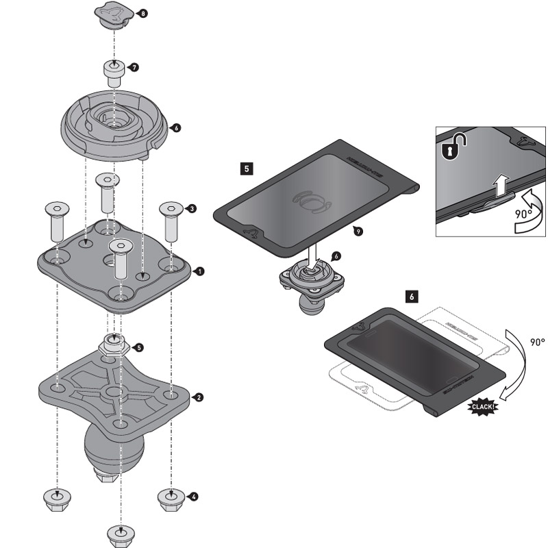 KIT SOPORTE UNIVERSAL SW-MOTECH PARA SMARTPHONE Y GPS GPS.00.308.35500