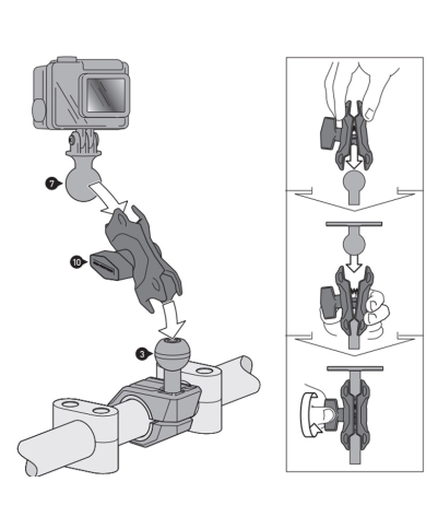 KIT SOPORTE UNIVERSAL SW-MOTECH PARA CAMARA GOPRO CPA.00.424.12501/B