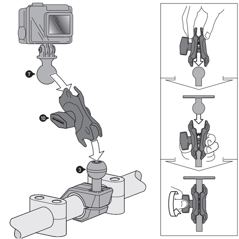 KIT SOPORTE UNIVERSAL SW-MOTECH PARA CAMARA GOPRO CPA.00.424.12501/B