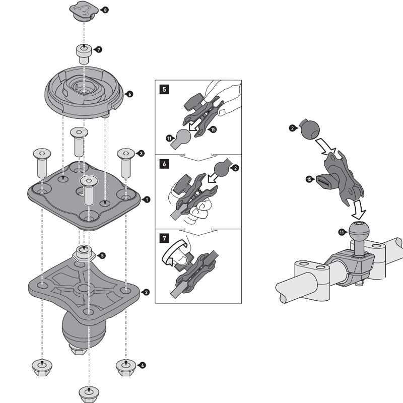 KIT SOPORTE UNIVERSAL SW-MOTECH PARA SMARTPHONE GPS.00.308.35000