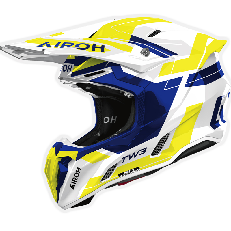 CASCO AIROH TWIST 3 DYNASTY BLUE/YELLOW GLOSS