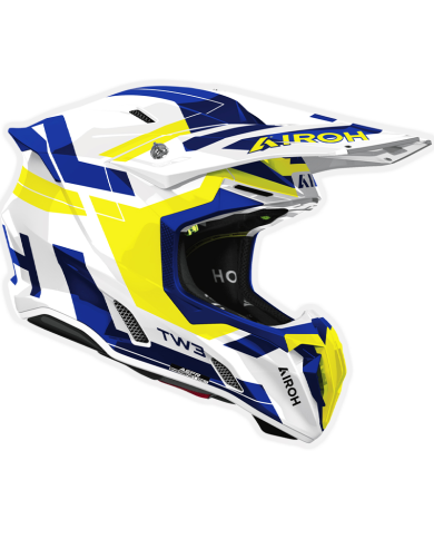 CASCO AIROH TWIST 3 DYNASTY BLUE/YELLOW GLOSS