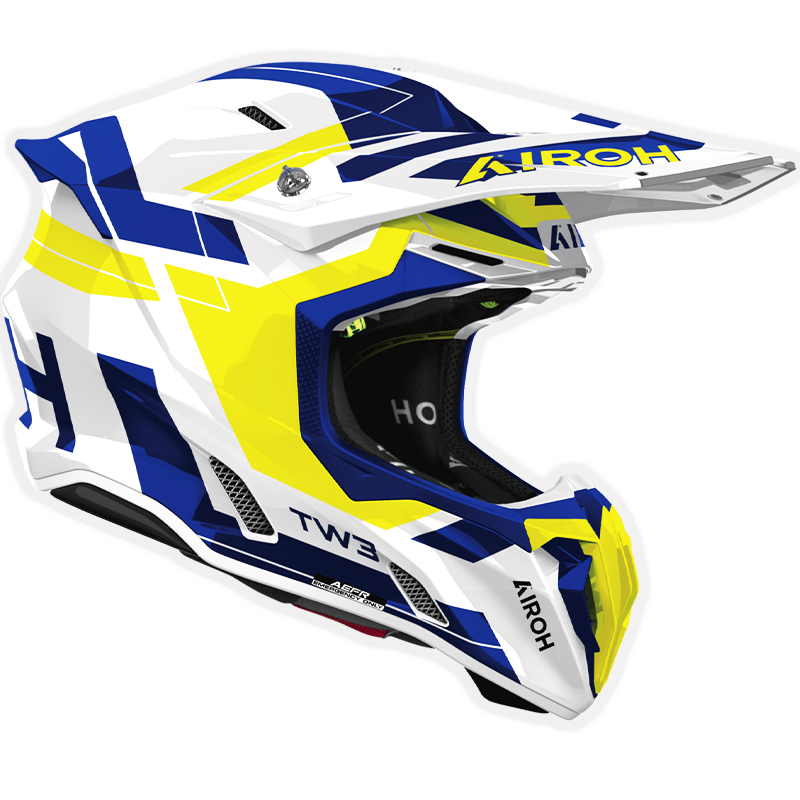 CASCO AIROH TWIST 3 DYNASTY BLUE/YELLOW GLOSS