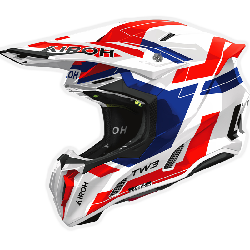 CASCO AIROH TWIST 3 DYNASTY RED/BLUE GLOSS