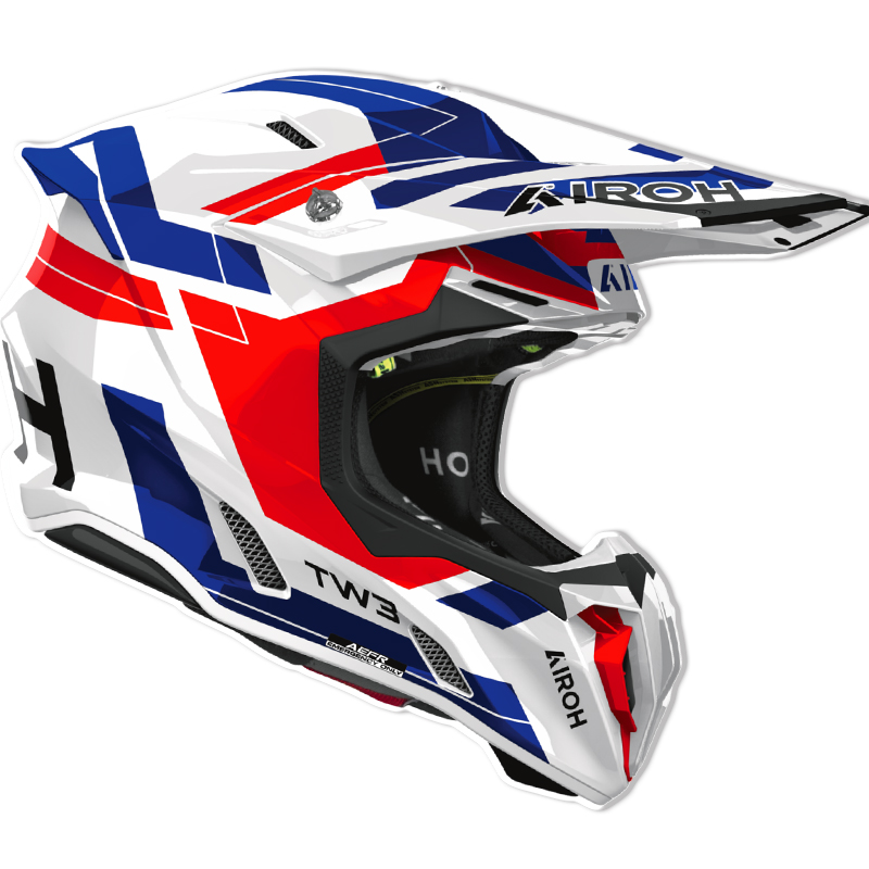 CASCO AIROH TWIST 3 DYNASTY RED/BLUE GLOSS