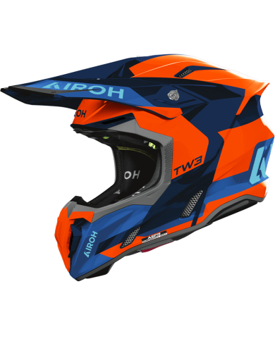 CASCO AIROH TWIST 3 FANCY ORANGE/BLUE GLOSS