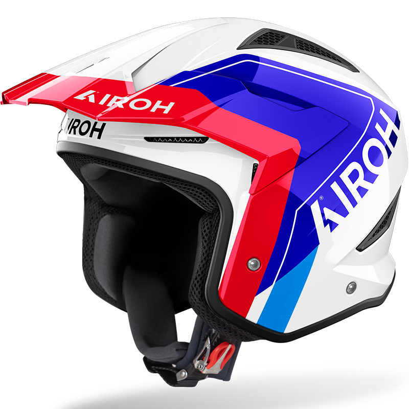 CASCO AIROH TRR II HUNT CARBON BLUE/RED GLOSS