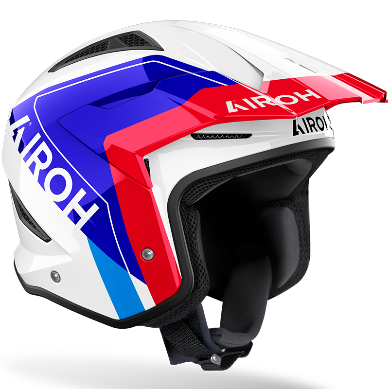 CASCO AIROH TRR II HUNT CARBON BLUE/RED GLOSS