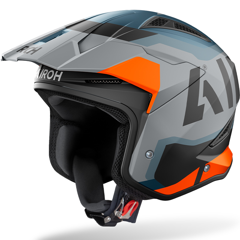 CASCO AIROH TRR II JUPITER CARBONO ORANGE MATT
