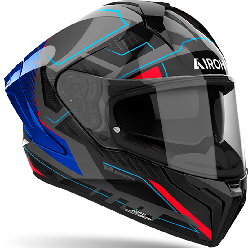 CASCO AIROH MATRYX ROCKET BLUE/RED GLOSS