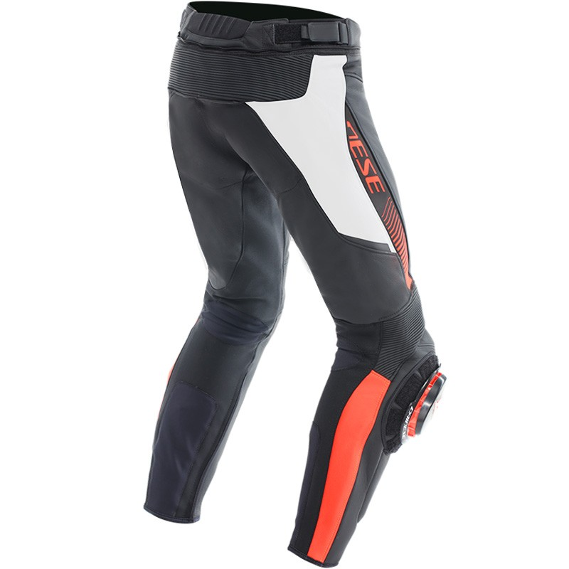 PANTALONES DAINESE SUPER SPEED NEW PERFORADOS BLACK/WHITE/RED FLUO