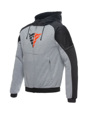 SUDADERA DAINESE DAEMON-X SAFETY HOODIE FULL ZIP NEW GREY/BLACK/RED