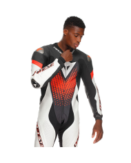 MONO DAINESE LAGUNA SECA 6 PROFESIONAL PERFORADO NEW BLACK/WHITE/RED-FLUO | 1 Pieza de moto | %brands%