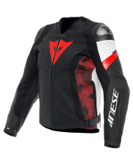 CHAQUETA DAINESE AVRO 5 LEATHER JACKET NEW BLACK/LAVA-RED/WHITE | Cuero de moto | %brands%