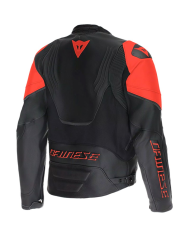 CHAQUETA DAINESE RACING 5 PERFORADA NEW BLACK/BLACK/RED FLUO | Cuero de moto | %brands%