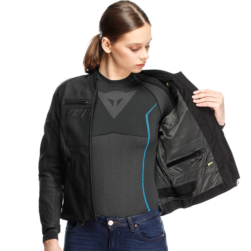CHAQUETA DAINESE RACING 5 LADY NEW BLACK/BLACK | Cuero de moto | %brands%