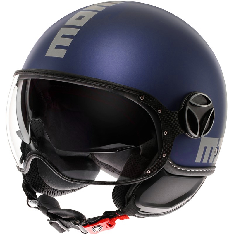 CASCO MOMO DESIGN FGTR EVO MATT BLUE/SILVER