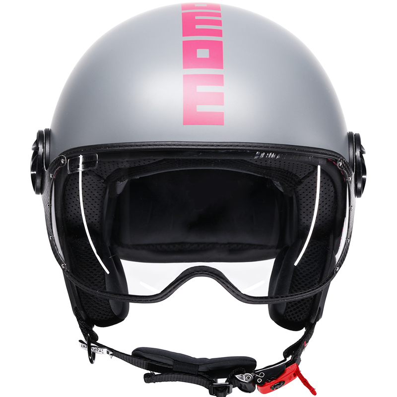 CASCO MOMO DESIGN FGTR CLASSIC NEW FLUO MATT GREY/FUCSIA | Cascos Jet de moto | %brands%