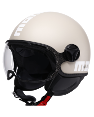 CASCO MOMO DESIGN FGTR CLASSIC NEW CANDY MATT MALTED MILK/WHITE | Cascos Jet de moto | %brands%