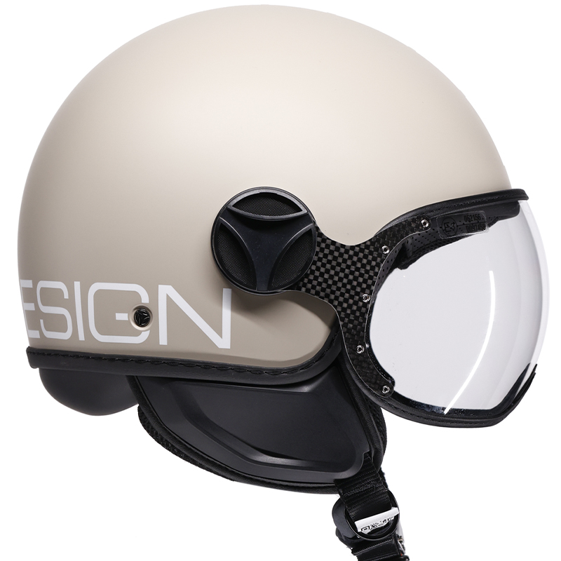 CASCO MOMO DESIGN FGTR CLASSIC NEW CANDY MATT MALTED MILK/WHITE | Cascos Jet de moto | %brands%