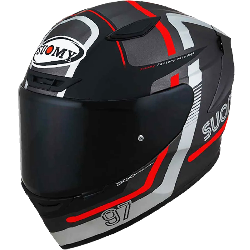 CASCO SUOMY TRACK-1 NINETY SEVEN MATT GUN METAL/RED | Cascos de moto | %brands%