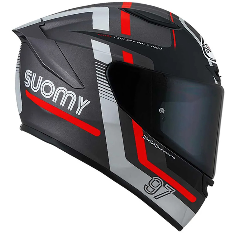 CASCO SUOMY TRACK-1 NINETY SEVEN MATT GUN METAL/RED | Cascos de moto | %brands%