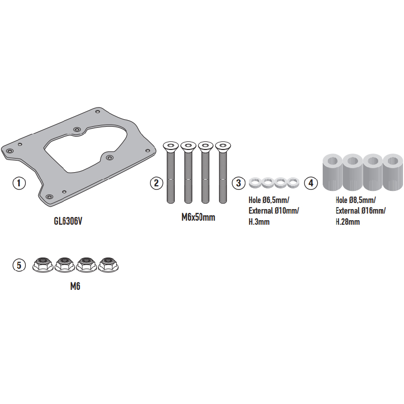 KIT DE FIJACIÓN POSTERIOR GIVI SR9264 VOGE VALICO 800 RALLY | Fijaciones Top Case de moto | %brands%
