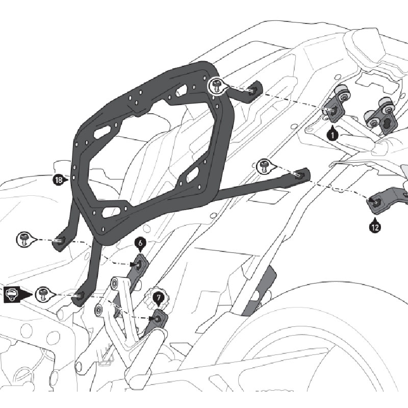 KIT DE FIJACION MALETAS LATERALES SW-MOTECH YAMAHA KFT.06.597.30000/B | Fijaciones Maletas de moto | %brands%