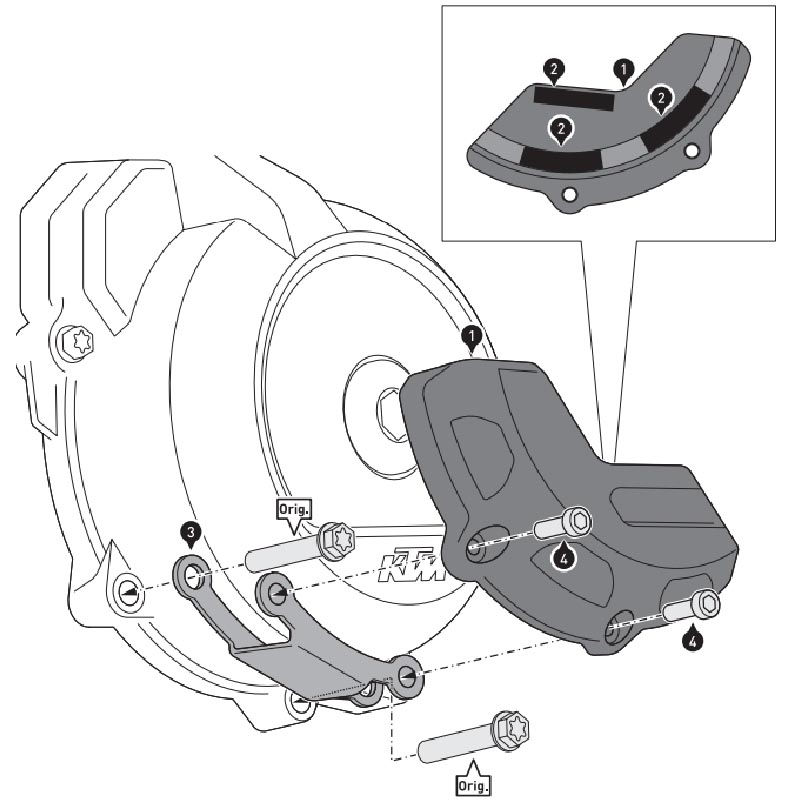JUEGO DE PROTECTORES SW-MOTECH TAPAS DE MOTOR KTM/HUSQVARNA MSS.04.641.10101 | Protectores de motor de moto | %brands%