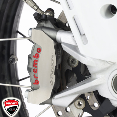 PROTECTORES DE PINZAS DE FRENO DELANTERO CROSSPRO DUCATI DESERT X PLATA