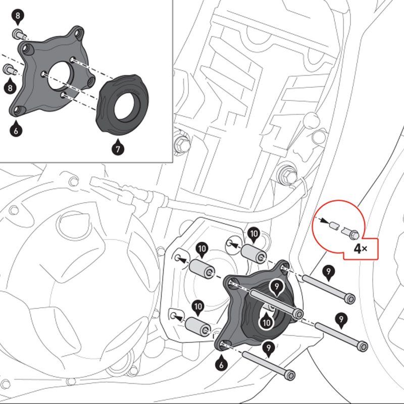JUEGO DE PROTECTORES SW-MOTECH TAPAS DE MOTOR KAWASAKI MSS.08.065.10000 | Protectores de motor de moto | %brands%