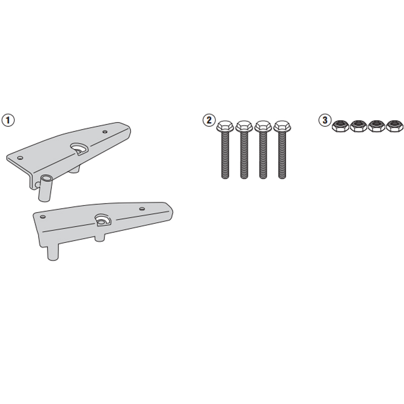 KIT DE FIJACIÓN POSTERIOR GIVI SR7054 SYM  SYMPHONY ST 50/125/200 | Fijaciones Top Case de moto | %brands%