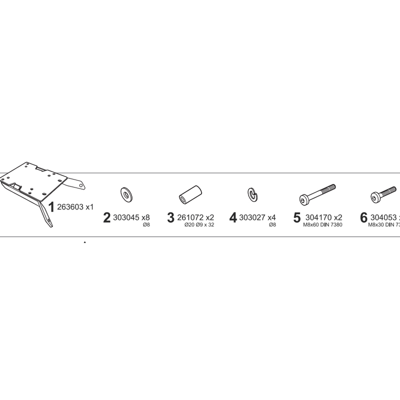 KIT DE FIJACION POSTERIOR SHAD Z0DV35ST ZONTES ADV 368 G | Fijaciones Top Case de moto | %brands%