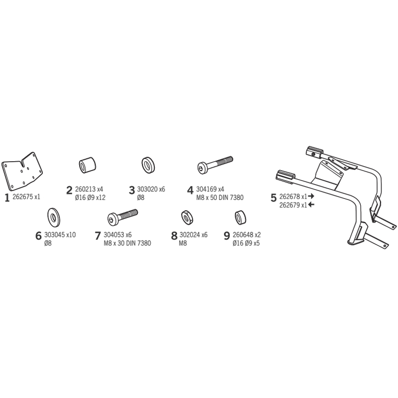 KIT DE FIJACION MALETAS LATERALES SHAD 3P Z0U110IF ZONTES 125 HYPER TRAIL/U/U TRAIL/U1/U1 TRAIL | Fijaciones Maletas de moto | %brands%